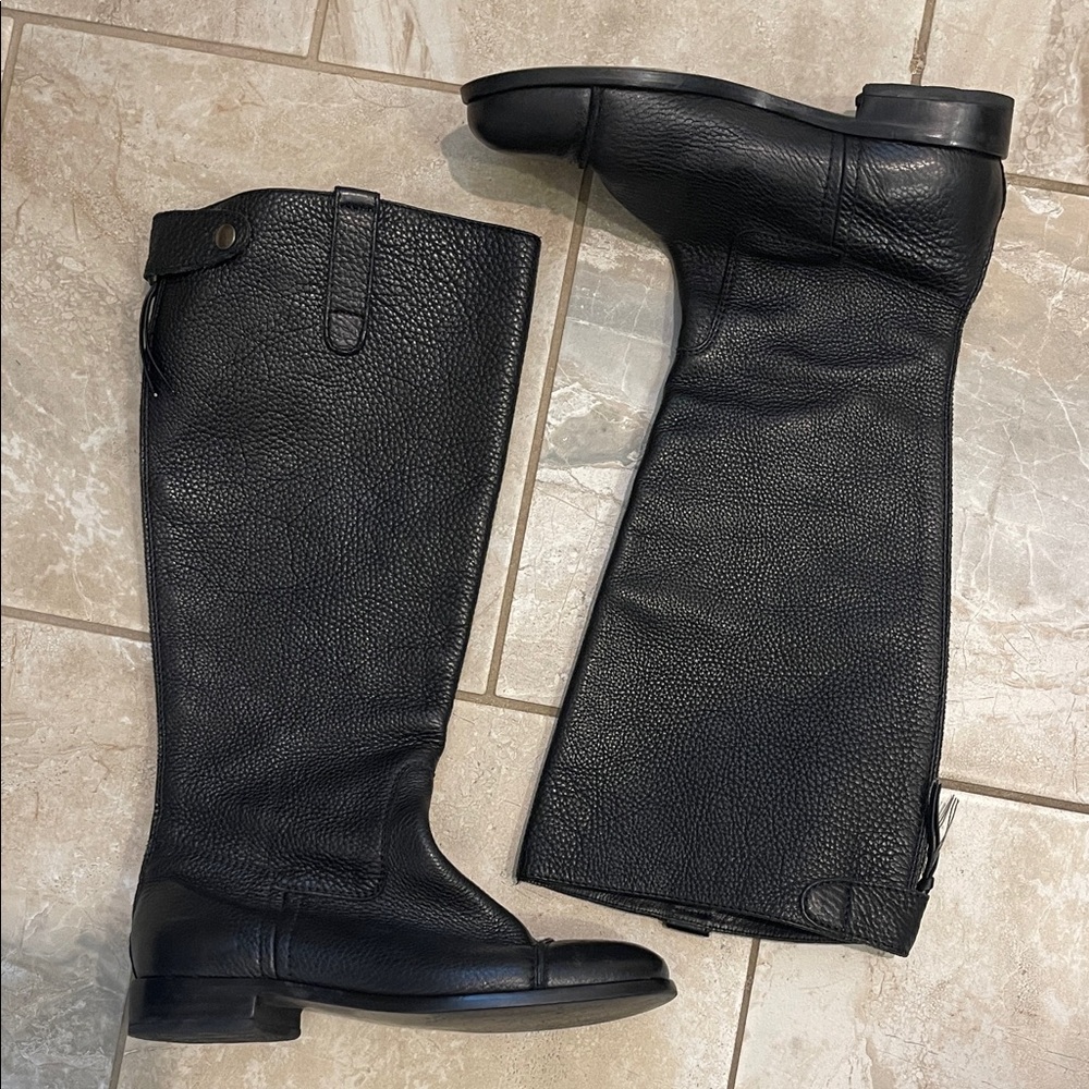J. Crew Pebbled Leather Knee High Riding Boots Made in Italy 7 Preppy Piratecore